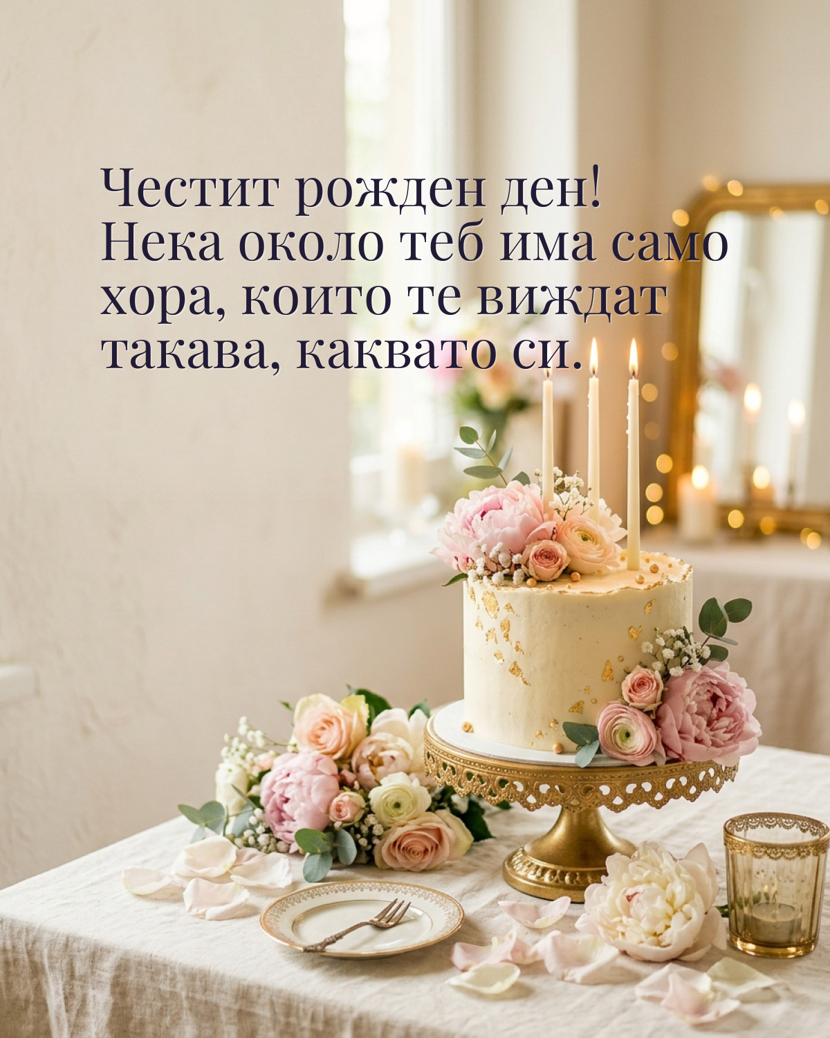 Картичка за рожден ден на жена: „Честит рожден ден! Нека около теб има само хора, които те виждат такава, каквато си“
